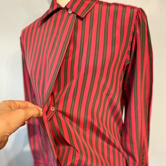 Vintage Evan-Picone Striped Long Sleeve Blouse - Picture 5 of 8